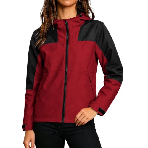 Chaqueta impermeable mujer cortavientos funcional ligera con cremallera y manga larga