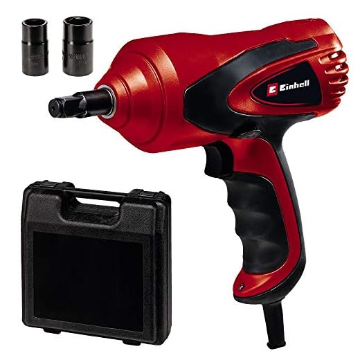 Einhell Llave de impacto para automóviles CC-HS 12/1 (12 V para el encendedor de cigarrillos, 350 Nm, incl. dos insertos de llave de vaso con cada vez 17/19 o 21/23 mm, maleta de plástico)