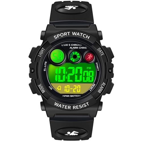 Image of Dayllon Kids Digital Watch,Boys Digital Outdoor Sport Waterproof Watch,with Calendar 12 /24H Alarm 7 Colorful Backlight Stopwatch Wristwatch for 3-15 Years Old