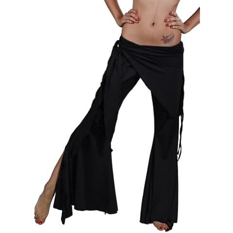 Belly Dance Spandex Yoga Pants | Pera Pants (Medium/Large, Black) Cover