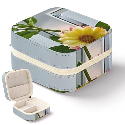 Mini boîte à bijoux portable branches de fleurs d'une grande finesse