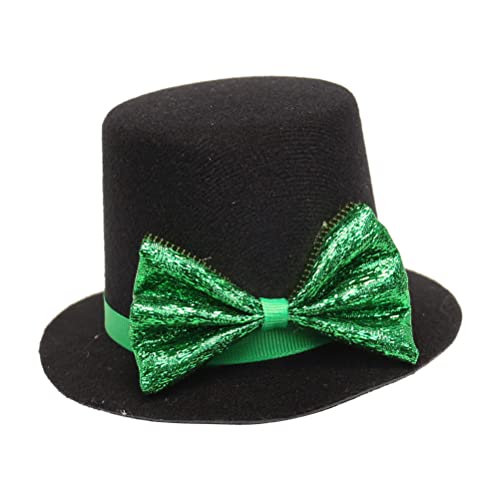 Luozzy St Patricks Day Hats Men Women St. Patrick's Day Bow Tie Green Top Hat Green St. Patricks Day Party Favor Accessories Green Christmas Tree Topper Hat #TOP3