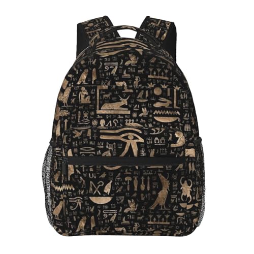 ASYG Egyptian Backpack Hieroglyphics Laptop Backpack Ancient Egytp Tablet Travel Bag Egypt Bag