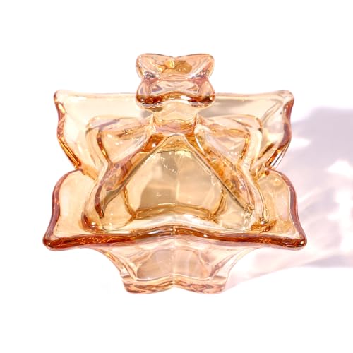 Flower-Shaped Glass Dappen Dish for Acrylic Nails Crystal Clear Monomer Liquid & Powder Holder Elegant Petal Design Nail Art Palette for Polygel Nail Glue and Remover