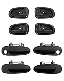 Door Handle Set, Compatible With 1993-1997 Toyota Corolla, Geo/Chevy Prizm | Interior & Exterior Front & Rear Left Driver & Right Passenger Side | Replaces# 6922012160 69210-12160 77462 77464 (8 PCS)