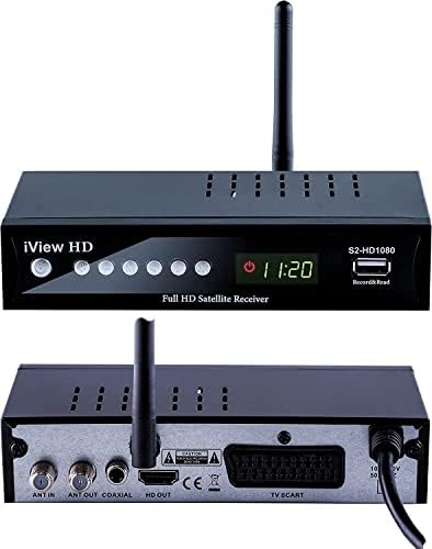 HD FULL HD Satellite freeview TV Receiver, Built in Wi-Fi, USB Recorder, YouTube&IPTV Apps. Compatible for FREESAT, SKY, VIRGIN Dishes, NOT SKY Q. 7xButton SCART & HDMI Digital Set Top Box