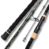 Fiblink Surf Fishing Rod,Carbon Fiber Spinning Surf Rod,2Piece/3Piece/4Piece Travel Fishing Rod,Green Camouflage Pattern Design,Surf Fishing (9'6' - Medium Heavy - 15-30lb - 3pc)