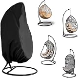 Hängesessel Abdeckung Outdoor Wasserdicht, Abdeckplane hängesessel schutzhülle Abdeckhauben ,210D Oxford-Stoff Abdeckplane, für Hängestuhl, Swing Chair, Egg Chair (190 x 115 cm,Schwarz)