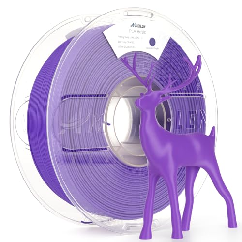 AMOLEN 3D Printer Filament PLA, True High Speed 600mm/s 1.75mm PLA Filament Lavender Purple PLA, 1KG/2.2lb, Dimensional Accuracy +/- 0.02 mm, Smooth & Non-Tangle, Fits for Most FDM 3D Printer