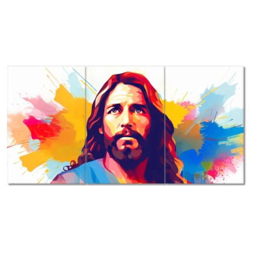 Jésus peinture imprimée sur toile 120 x 60 cm grand tableau décoration murale - 2