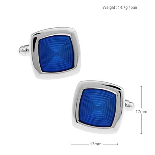 Mancuernillas cuadradas azules para hombre KnBoB miniatura 5