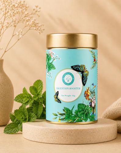 Image of Himalayan Firefly Moroccan Mint Herbal Tea Monthly Pack | Spearmint And Peppermint Loose Leaf Blend | Aromatic Mint Herbal Infusion For Daily Beverage Routines | Home Office Tea Use | 50g