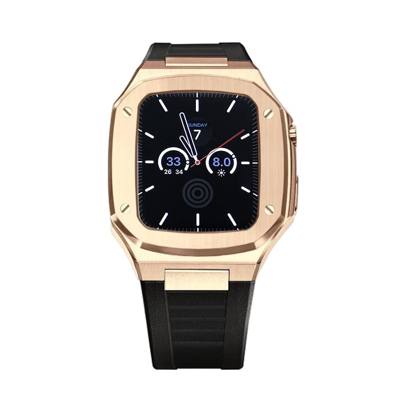 KANUZ 45mm Metal Luxury Strap case Modification Kit for Apple Watch Band 41mm 44 mm DIY Steel IWatch