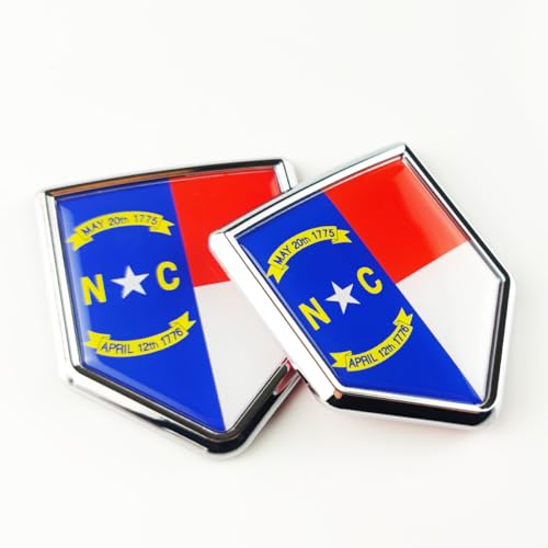 Newperlite North Carolina Flag Decal Sticker Car Emblem North Carolina