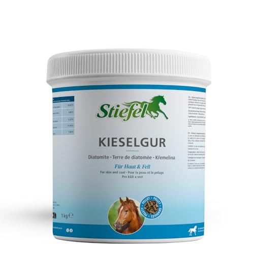 Stiefel Kieselgur für Pferde, hochwertige Kombination aus Kieselerde, Vitamin B Komplex & Zink, für EIN gesundes Fell, kann den Fellwechsel unterstützen, 1kg