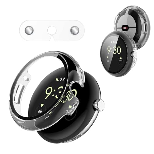 For Google Pixel Watch 4 45mm Jo[ P[X [d⏕A_v^[ tB+PCt[ AbvEHb`یJo[ KXtB ̌^ hoyHUKWIMOz 3DSʕی wh~ HDߗ ɋ ɔ 