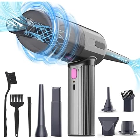 Hayousui 7000Pa Mini Vacuum Cleaner: Handheld Vacuum & Electronics Duster & Hand Pump Cordless Keyboard Vac 3-Gear Compressed Air Blower for Computer Sewing Machine Laptop Car Home Office Cover