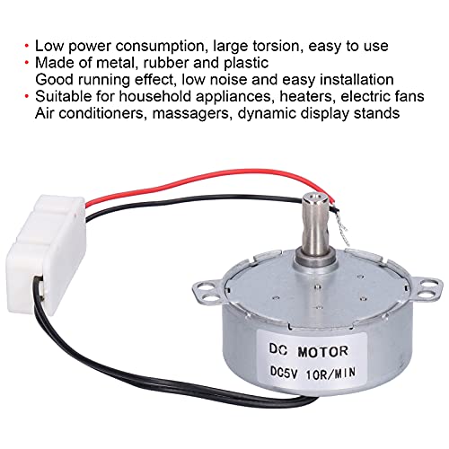 Cocoarm 50TYC DC Motor Brushless Mikro Getriebemotor Synchronmotor 5V 10RPM Niedriger Stromverbrauch Hohes Drehmoment mit CW/CCW Steuerung für Haushaltsgeräte Elektrische Ventilatoren