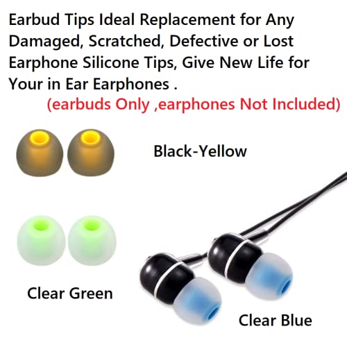 Image of Earbuds Replacement Tips Silicone Earbud Tips Ear Gels Fit for Inner Hole from 3.8mm - 5.1mm Earphones 9 Pairs S /M /L