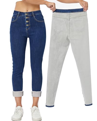 Yehopere Women's Fleece Lined Thermal Winter Jeans Skinny Denim Pants Jeggings Warm Stretch Jeans