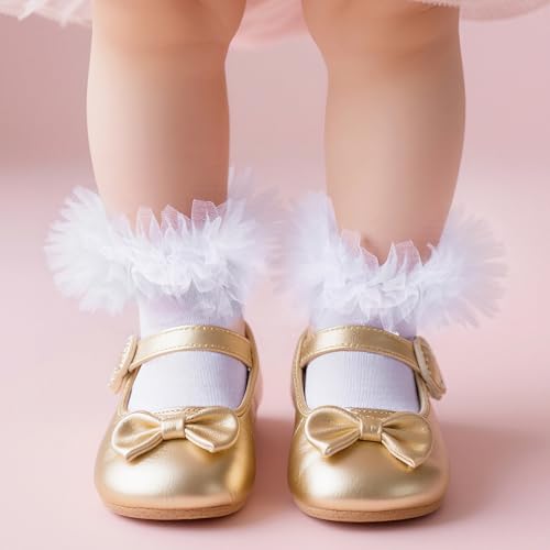 Girls Ruffle Socks Toddler Ruffle Socks Baby Kids Four Layers Lace Dress Sock Cotton Fluffy Dance Sock4