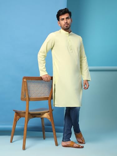 Image of SKAVIJ Mens Cotton Casual Wear Everyday Use Modern Kurta