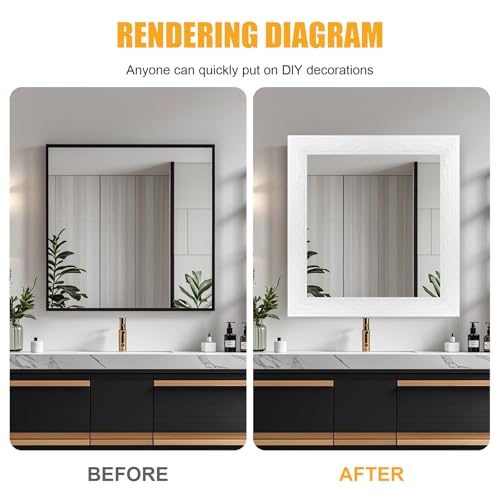 Yunlaishaocer Zierleisten Selbstklebend Weiß 10mx8cmX5mm, Selbstklebende Bordüre Wasserfester, Stuckleisten Wand, Bordüre Selbstklebend Weiß, Geeignet für Flure, Wandgemälde, Decken, Ecken, Linien