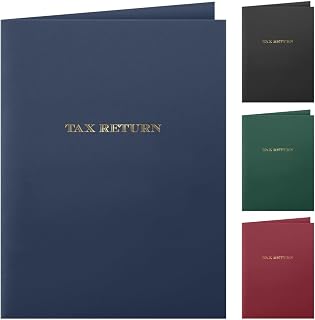 The Gallery Collection, 25 Count, Blue, Tax Return Pocket Folders, Gold Foil Stamped, for Tax Professionals (9 x 12)