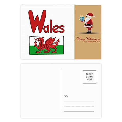 Cartes postales drapeau Pays de Galles lot de 20 impression premium rouge vert
