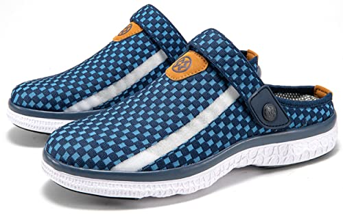 Garden Clogs Mens Womens Garden Shoes Arch Support Summer House Slippers Sandals Breathable Slip On Home Shoes Indoor Outdoor Mules Deep Blue, 7.5 Women/6 Men, Lable Size 38 #TOP7