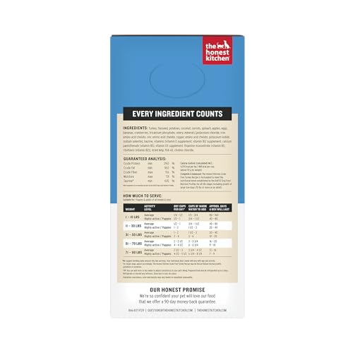 Image of The Honest Kitchen Human Grade Wholemade Dehydrated Dog Food, Grain Free Turkey, 10 lb (makes 40lbs)