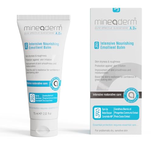 Mineaderm A.D+ Bálsamo emoliente intensivo nutritivo – Bálsamo rico para piel seca y atópica con beta-glucano, bisabolol y ceramidas – Calmante e hidratante – 75 ml