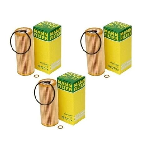 Set of 3 Oil Filter Kits HU727/1x For Benz W124 W129 W140