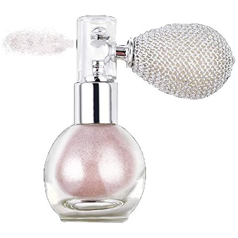 GL-Turelifes Highlighter Loose Powder Spray Glitter Powder Spray Shimmer Sparkle Powder Makeup Spray for Hair Face Body Cosmetic (#3 Nude Pink) Cover