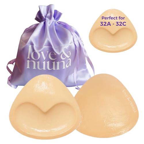 love & nuuna Baby Lift Double Sided Sticky Push Up Bra Inserts - Reusable Adhesive Bra Pads for Bikinis Dresses - Size Small Nude