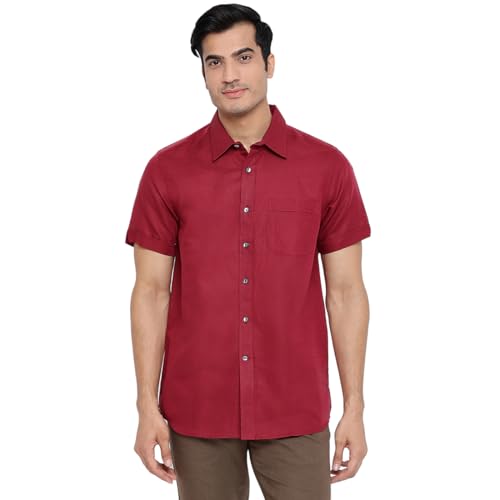 Chemise homme rouge XS coton mode masculine casual élégante