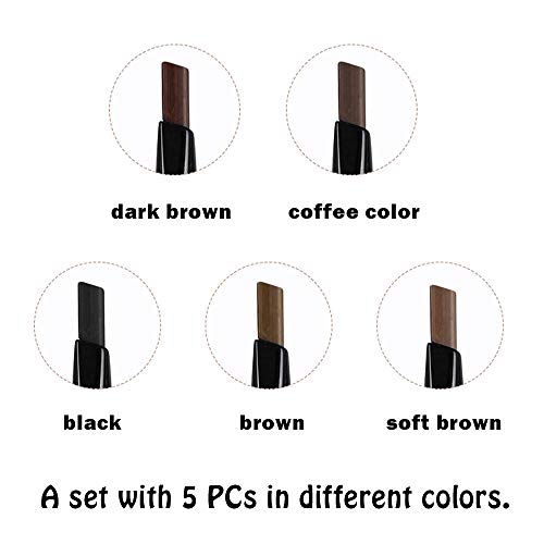 Eyebrow Pencil Set - 5 Colors Dual Ended Definition Eye Brow Crayon Liner Pencils With Integrated Brush Eyes Makeup For Women And Girls By “Wonder X” #TOP2