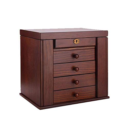 Joyero de Madera con 6 Capas, Gran Capacidad, para Anillos, Collares, Pendientes, joyero para Mujer