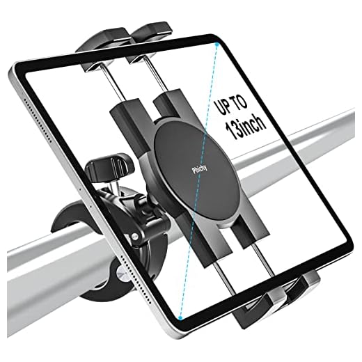 Phichy Suporte de bicicleta para tablet iPad para celular e iPad de 4,7 a 13 polegadas – Suporte giratório para guidão de bicicleta ergométrica, bicicleta estacionária, esteira, suporte de microfone