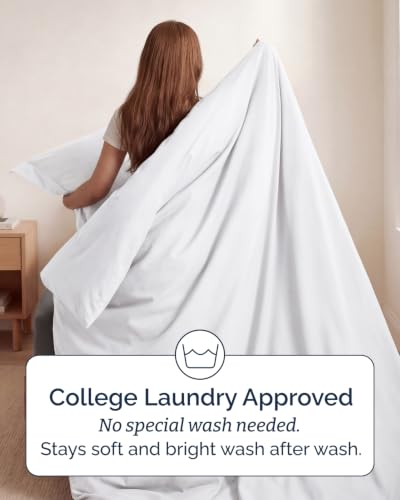 Image of Duvet Cover Twin /Twin XL - 2 Piece Set, College Dorm Room - White
