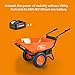 SuperHandy Electric Wheelbarrow – 48V 4Ah Li-Ion Battery, 330 lbs (150 kg) Capacity, 3 Cu.Ft. Steel Powder Coated Tub, Material & Debris Hauler Utility Cart