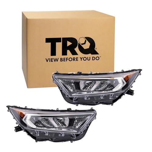 Image of TRQ 2 Piece Headlight Assembly Set Driver & Passenger Side Compatible with Toyota Rav4 Adventure Limited XLE XLE Premium 2019-2021 TRD Off-Road 2020-2021 Japan Built TO2518201 TO2519201