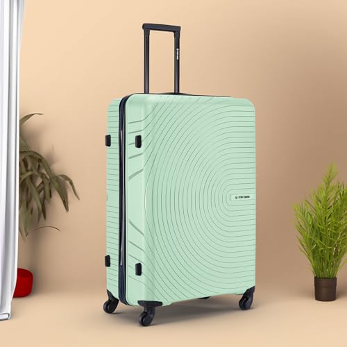 Image of Stony Brook Spinner Wheels by Nasher Miles Crescent Hard-Sided Polypropylene Check-in Luggage Pastel Green 24 Inch |65Cm Trolley Bag