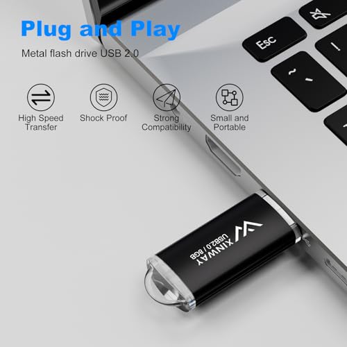 XinwaY Memory Stick 8GB USB Flash Drive Thumb Drives Data Storage USB Stick, (2 Pack 8GB - Black Blue) - Image 5