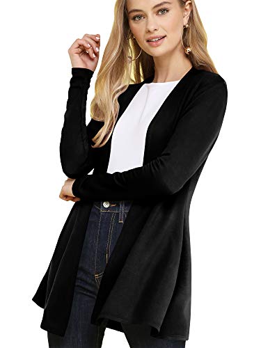 Lock and Love Women's Lightweight Duster Cardigan with High-Low Hem and Long Sleeves