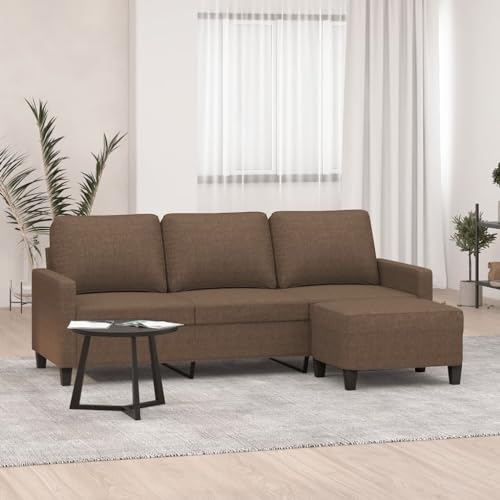 LAPOOH Sofá de 3 plazas con Taburete de Tela marrón 180 cm, Sofas De Salon, Hogar Sofa, Muebles Salon, Sofa Relax, Sofá Moderno - 3201040