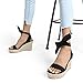 DREAM PAIRS Womens Open Toe Espadrilles Wedges Tie Lace Up Cute Ankle Strap Platform Sandals Dressy Shoes,Size 7,Black,SDPW2301W
