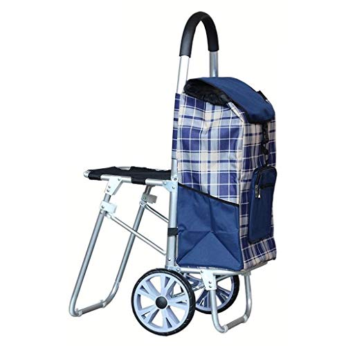 HLR Einkaufstrolley Einkaufswagen Große Kapazitäts-Light Weight Faltbare Mobileinkaufswagen mit Sitz Push Cart Bag mit 2… – Bild 3