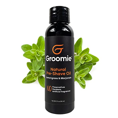 GROOMIE Natural Pre-Shave Oil for Bald Headed Men and Women | Specially Formulated Plant Based Recipe with Milk Thistle Seed, Essential Oils, Antioxidants, and Vitamin E | Promotes Close Shave Cover