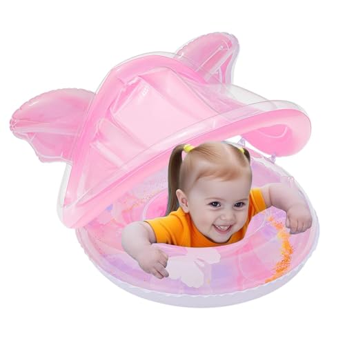 Flotador de piscina para niños, silla de agua con protección solar en forma de con toldo, flota para niños, para nadar al aire libre, patio, lago, verano, playa